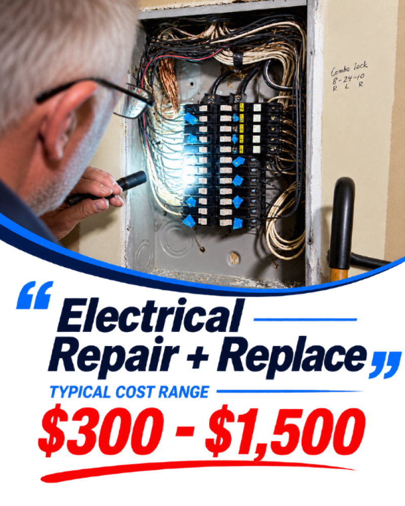 Electrical repair coverage and typical cost range