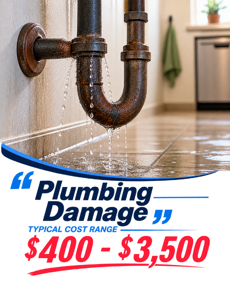 Plumbing repair coverage and typical cost range