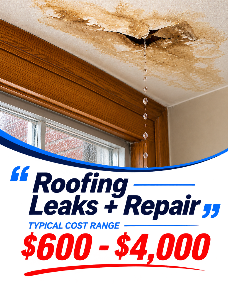 Roofing repair coverage and typical cost range